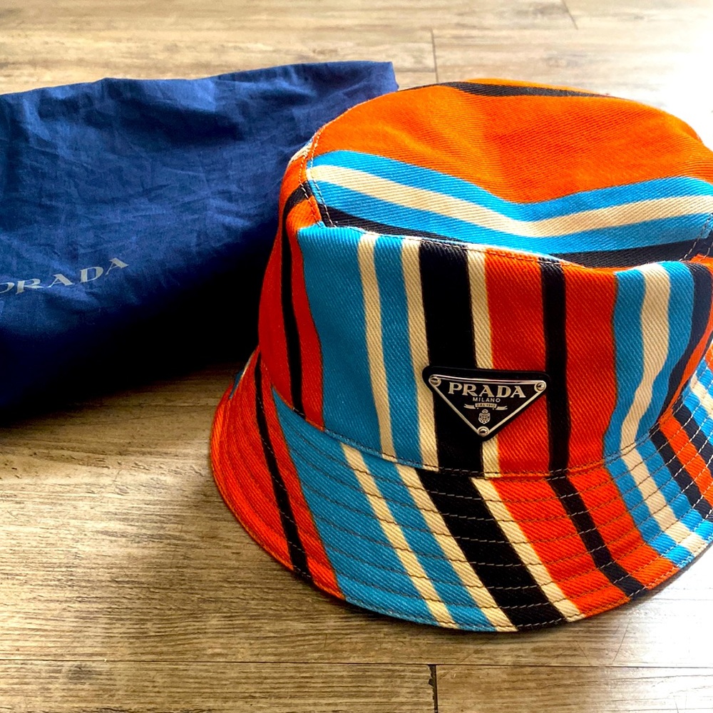 Prada Mens Printed Drill Hat